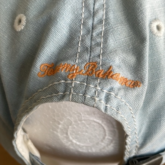 TOMMY BAHAMA BASEBALL CAP Washed-Out Blue Embroidered Orange Marlin Logo - Picture 6 of 12